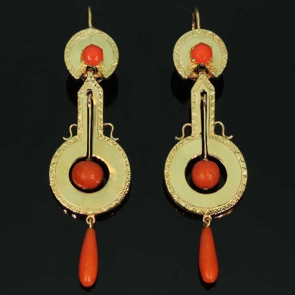 antique and estate earrings with red